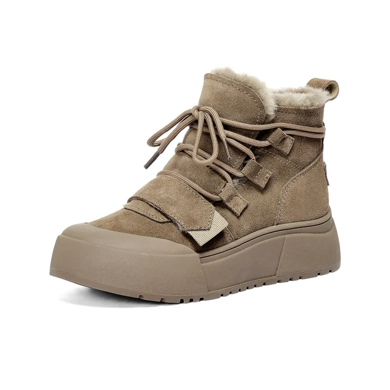 C°BANNER Short Mid Calf Snow Boots Women's Olive Green-1