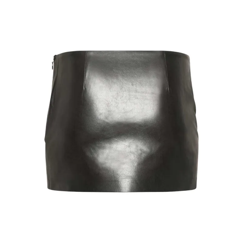 ARITZIA FW24 Ten Deity Skort Leather Short Skirts Women's BLACK/Black-1
