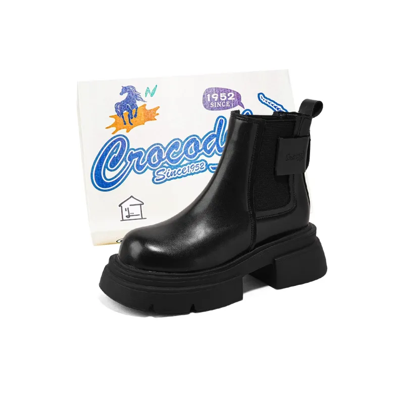 Crocodile Short Chelsea Boots Low Top Women's Box-0