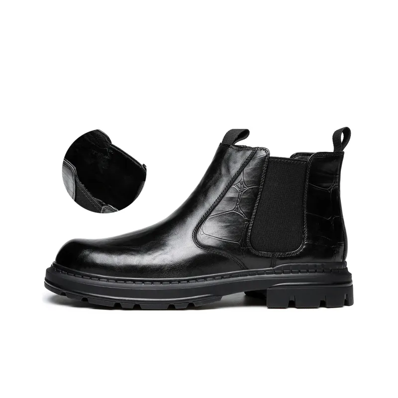 FAPAI Ankle Length Chelsea Boots Men's Black-0