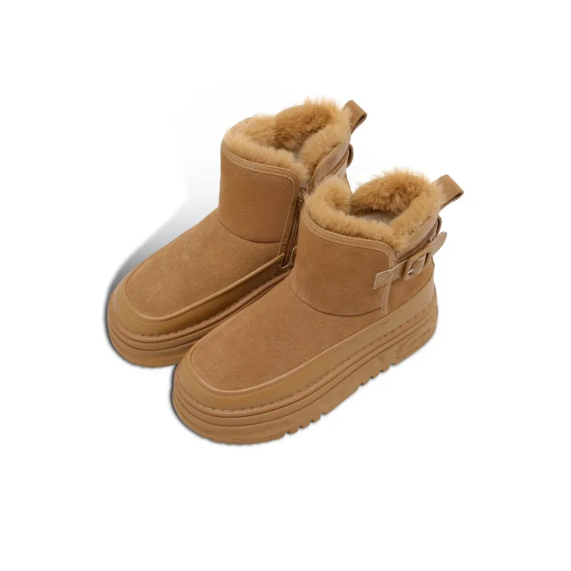 C°BANNER Warm Short Snow Boots Women's Camel-3