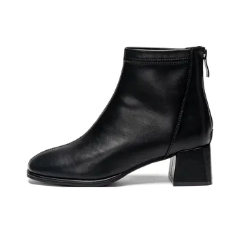 EXULL Q Ankle Boots 4.5cm Women's Black Ecru