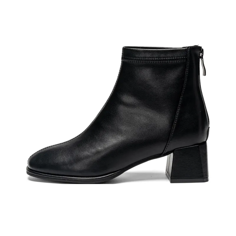EXULL Q Ankle Boots 4.5cm Women's Black Ecru-0