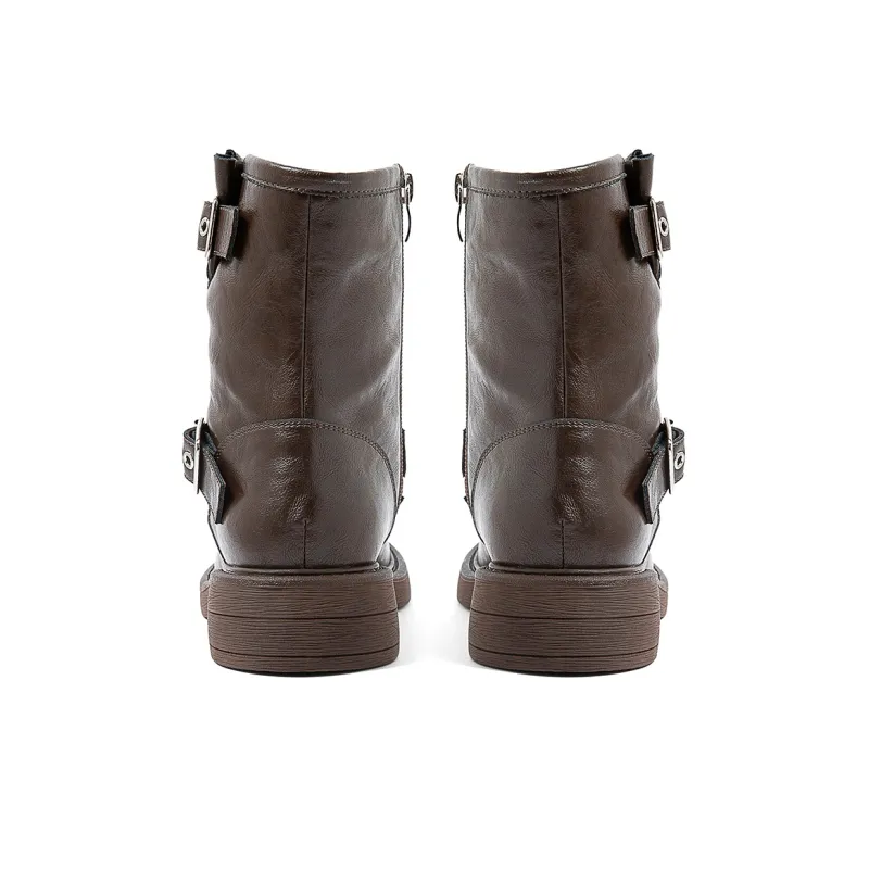 COMELY Martin Boots Women's Black/Brown-4