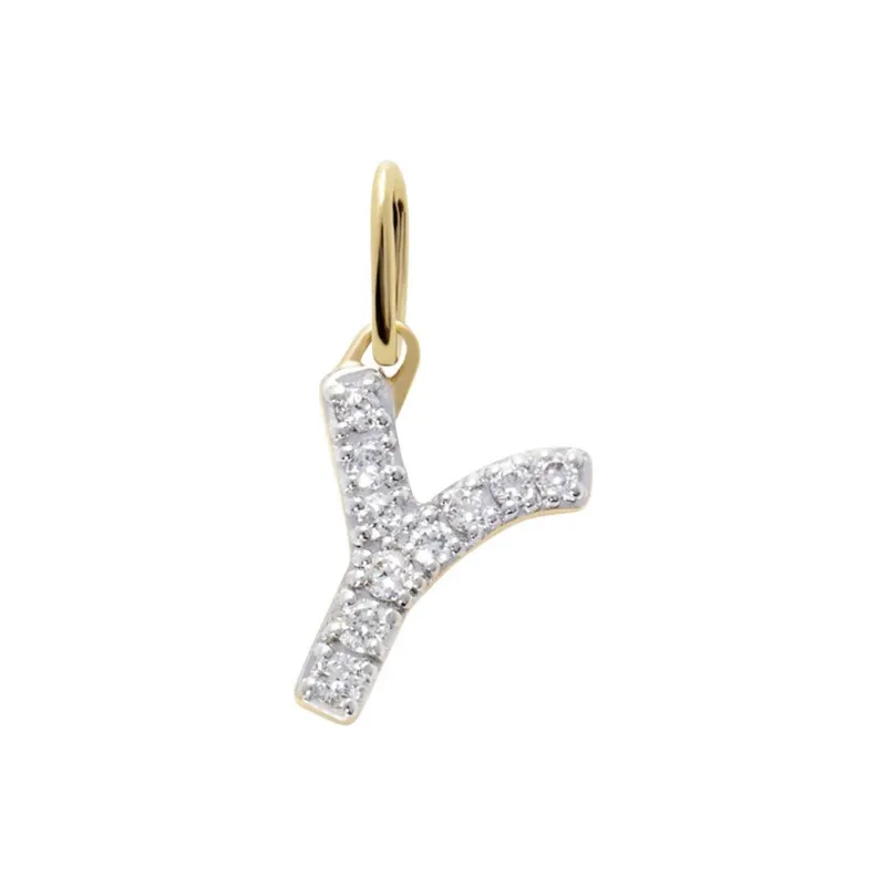 Monica Vinader 14kt Yellow Gold N Charm Diamond Necklace-1