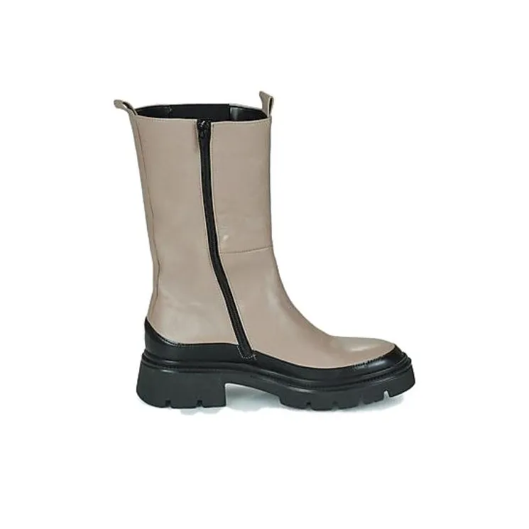 Gabor Short Chelsea Boots 5cm Women's Beige Black-1