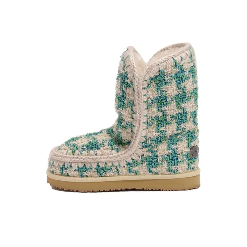 K.D.KENAZ Warm Slip Resistant Balance Short Snow Boots Women's Matcha-0
