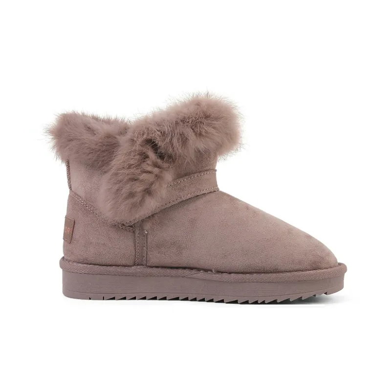 Warrior Thermal Abrasion Resistant Slip Resistant Short Snow Boots Women's Brown-1
