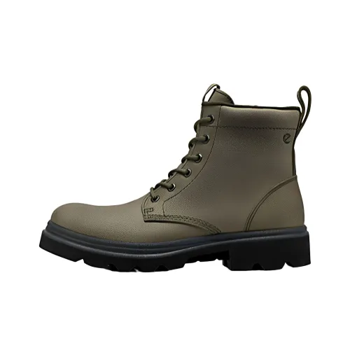 Ecco Leather New Collection Short Martin Boot Men's Army Green