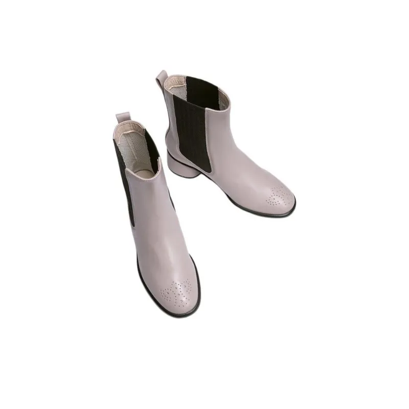 Ecco Short Chelsea Boots 5cm Women's Gray Pink-3