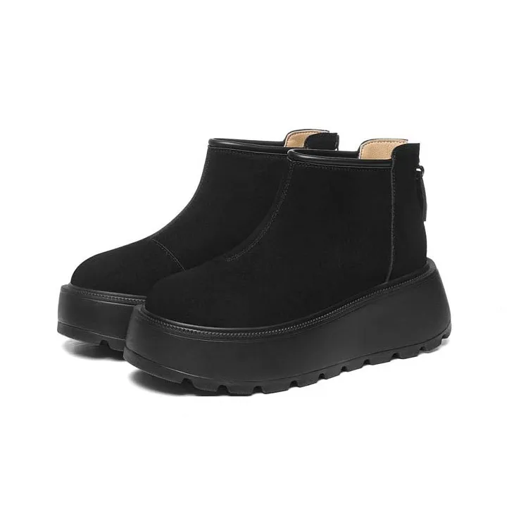 Golden Silk Rabbit Ankle Boots Women's-1