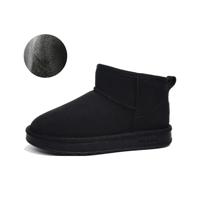 Warrior Warm Coverage Height Increasing Wear Resistant Slip Resistant Short Snow Boots Women's Black-1