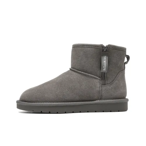 TRUMPPIPE Short Mid-Calf Snow Boots Men's Gray