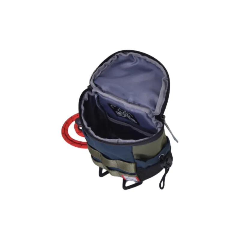 FX CREATIONS Polyester Shoulder Bag Men's Army Green With Blue Accents-5