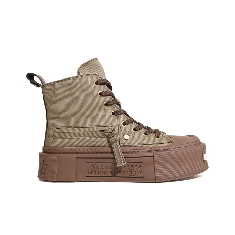 XIAOFAMIAO Ankle Boots Women's Gray/Army Green-5