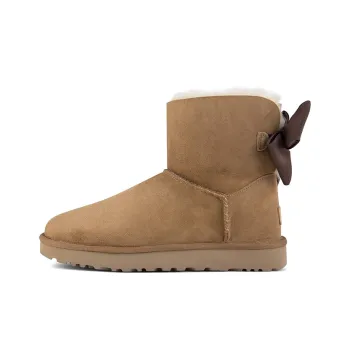 UGG Mini Bailey Bow Ii Glam Fleece Lined Brown Women's