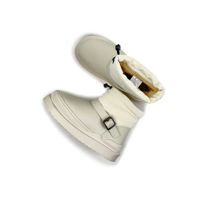 Warrior Abrasion-Resistant Slip-Resistant Short Snow Boots Women's Beige-4