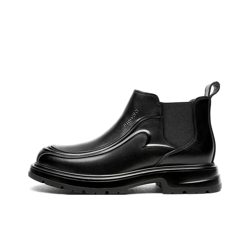 CROWN Short Ankle Boots Men's Black-0