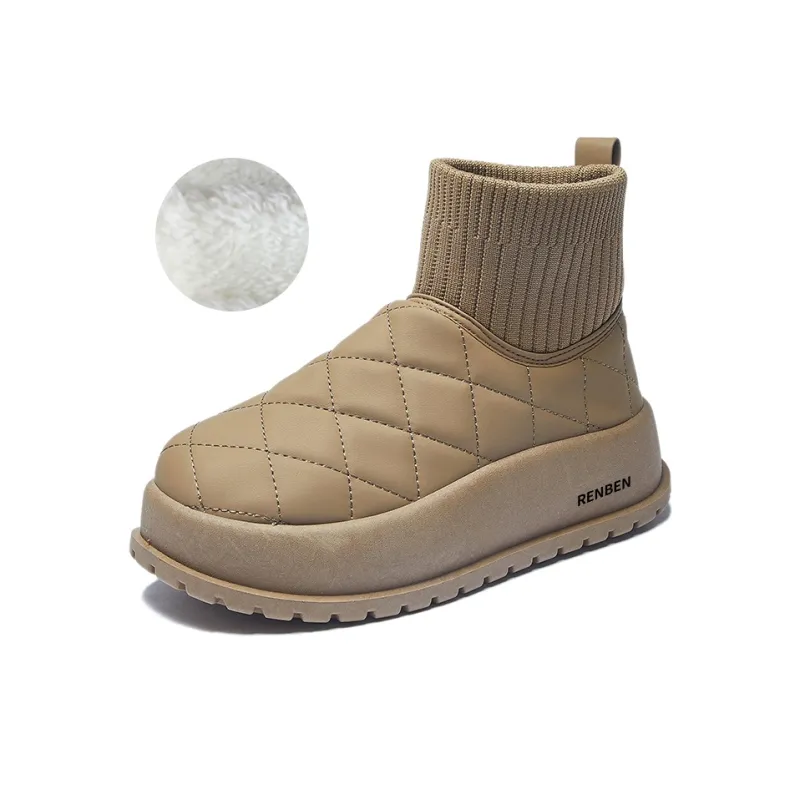 RENBEN Warm Wear-Resistant Slip-Resistant And Balanced Crew Snow Boots Women's-1
