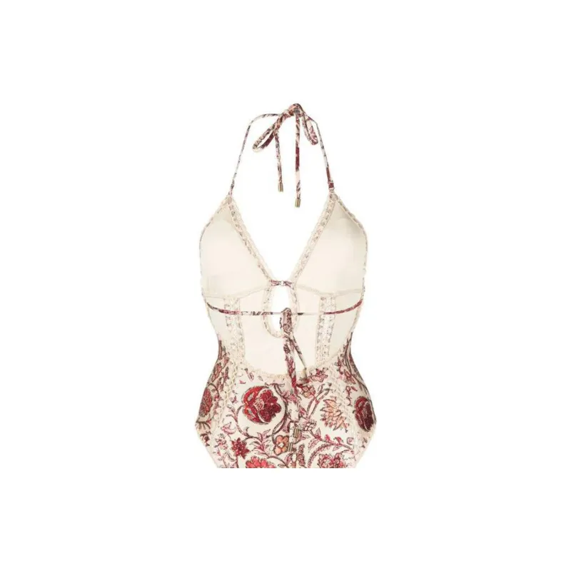 Zimmermann Paisley print Halterneck Swimsuit-4