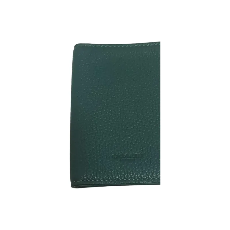 COACH Leather Card Holder, Wallet Mini Women's Green-4