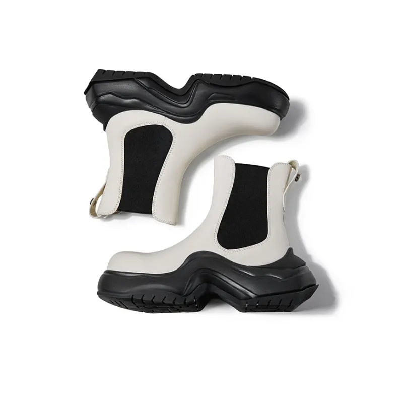 CHERYKALLY 12cm Ankle Boots 6cm Women's White Black-3