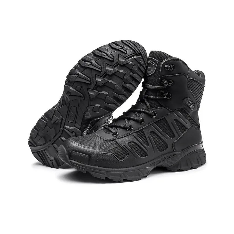 Strongman 3515 Men's Boots Authentic Training Shoes Men's Super Light Breathable Lace Up Boots High Top Shoes-3