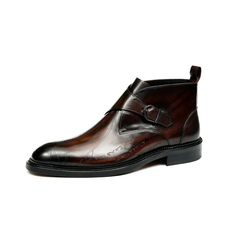 ASTON M.JAZZ Ankle Boots Men Black/Coffee-1
