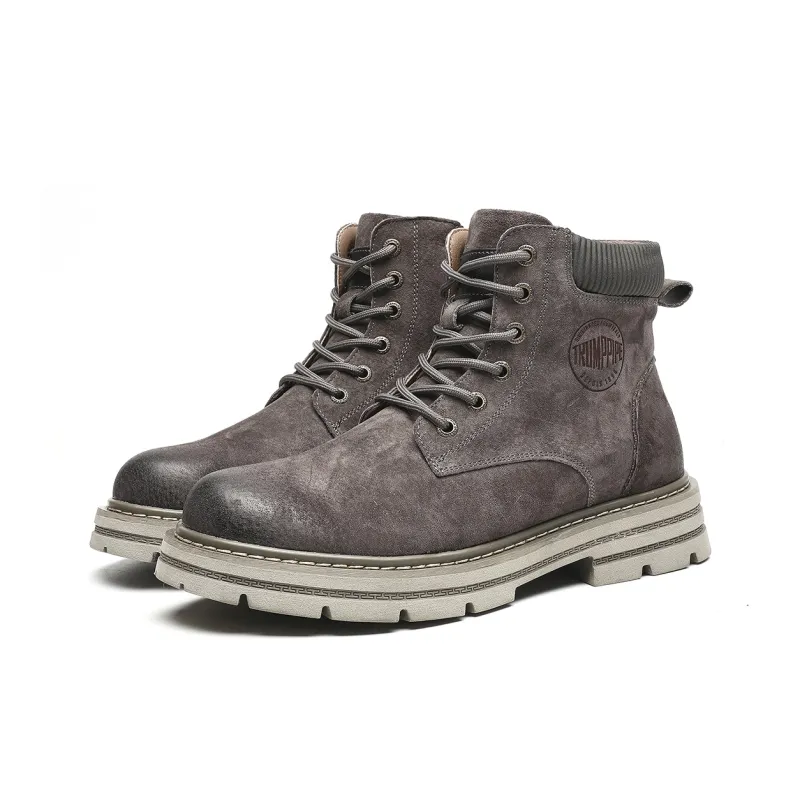 TRUMPPIPE Short Mid Calf Martin Boot Men's Camel-3