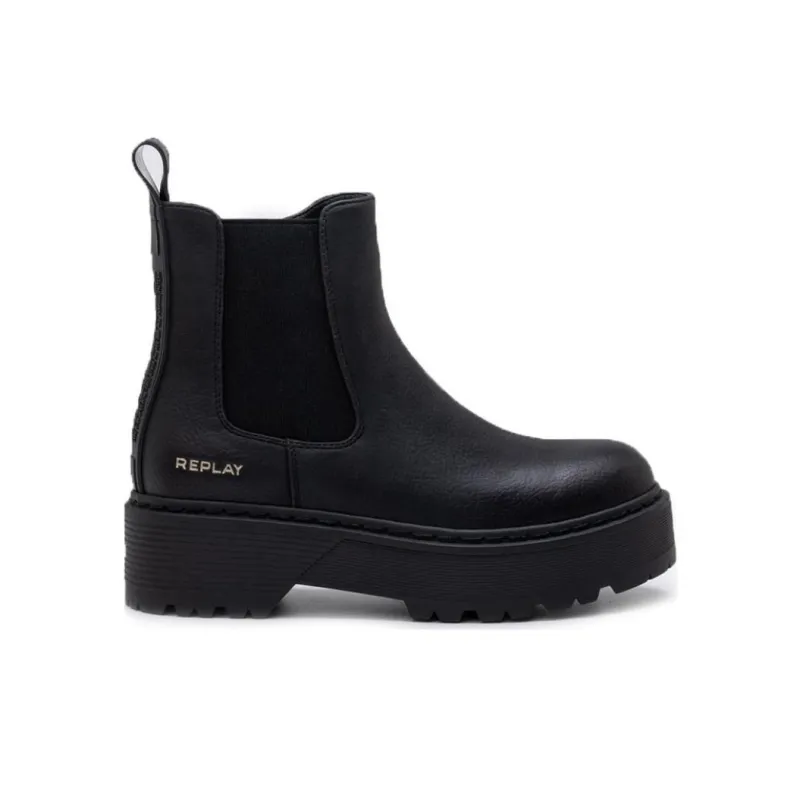 REPLAY Luisa Chelsea Short Chelsea Boots Women's Black-1