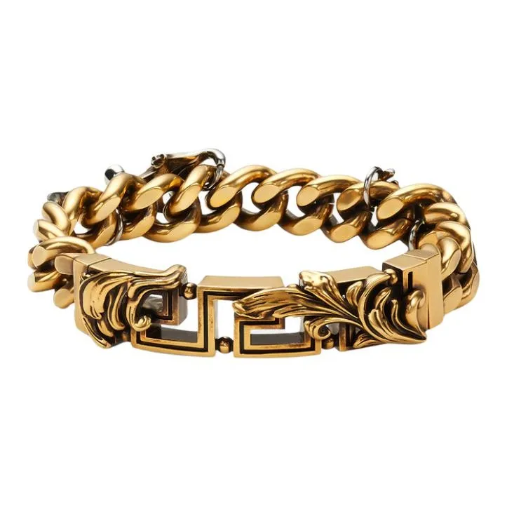 VERSACE Barocco Leaf Chain Bracelet-0