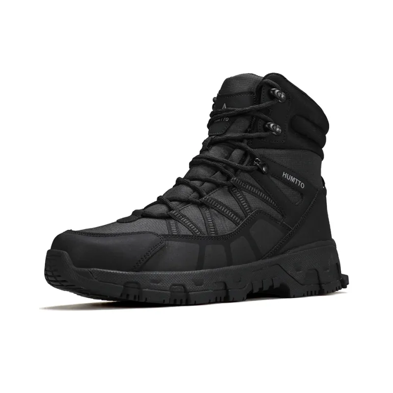 HUMTTO Thermal Abrasion Resistant Cushioning Short Mid Calf Snow Boots Men's Black-1