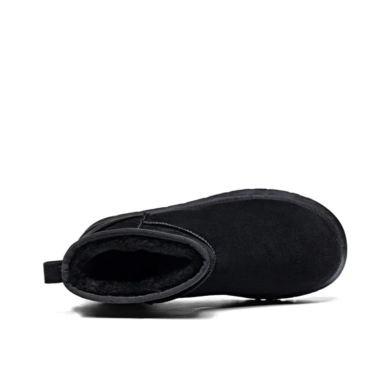 RENBEN Warm Wear Resistant Slip Resistant Short Snow Boots Women's Black-3
