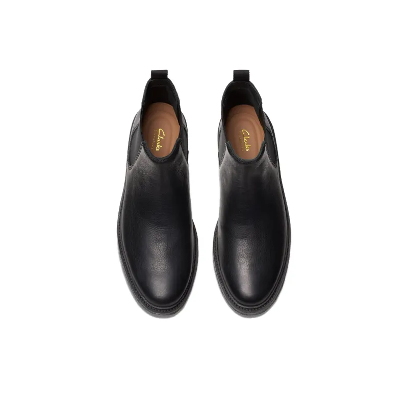 Clarks Short Chelsea Boots Men's Black-3