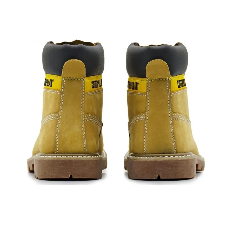 CAT Wear Resistant Slip Resistant Ankle Length Outdoor Boots Unisex Yellow-2