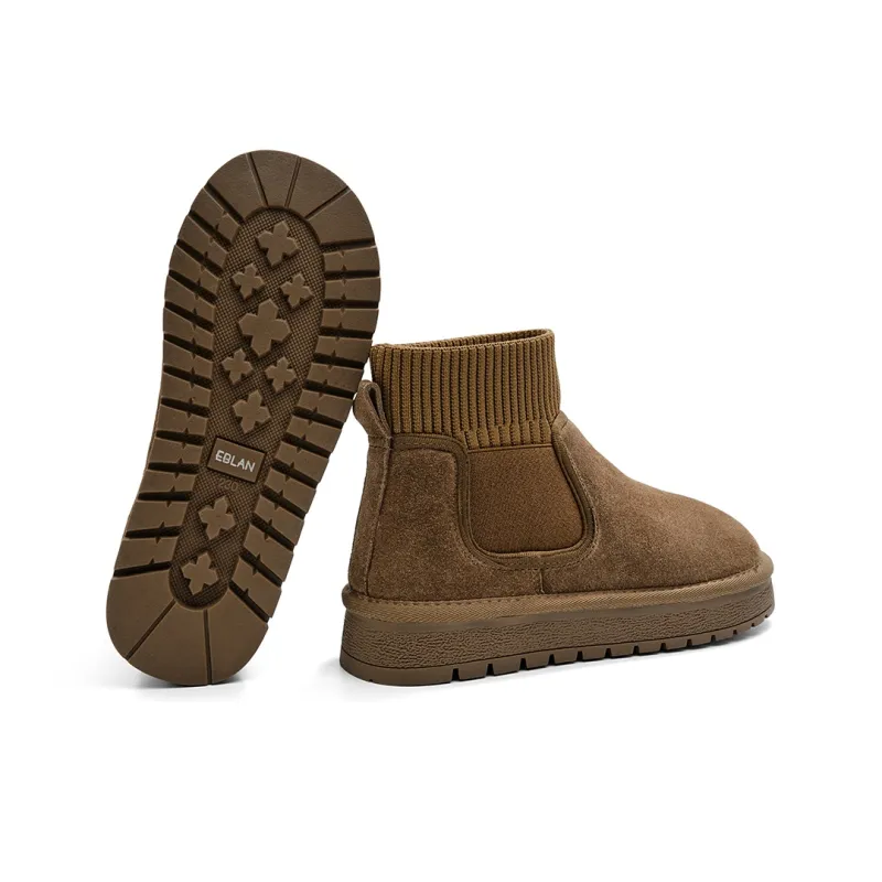 EBLAN Warm Ankle Length Snow Boots Women's Khaki-2