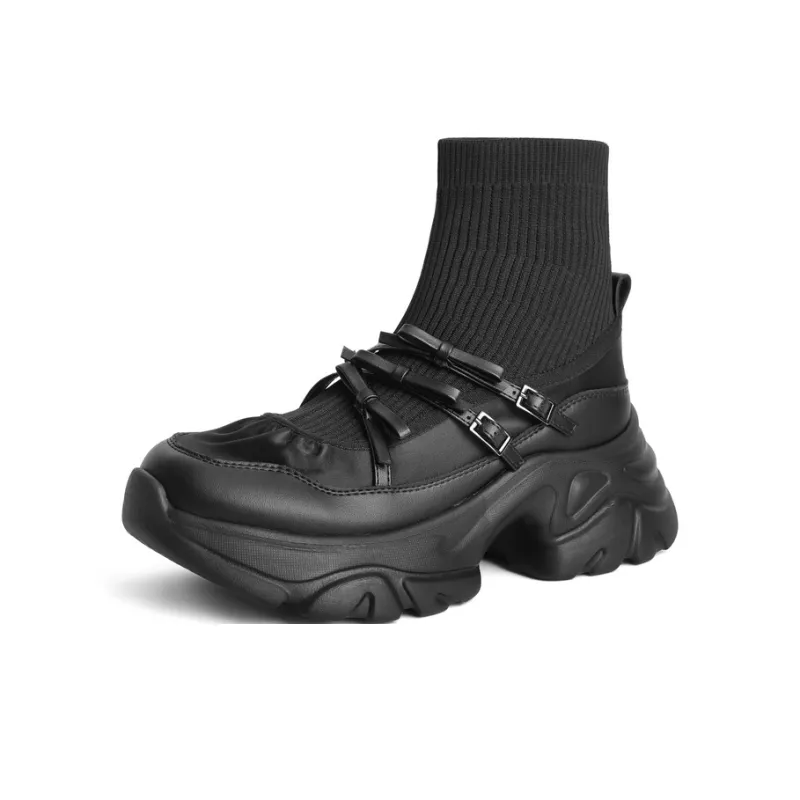BELLE Ankle Boots 5.5cm Women's Black Silver-1