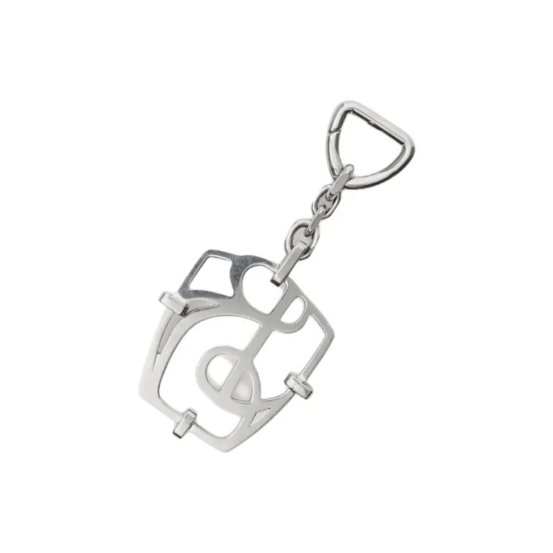 Burberry Brass Palladium Plated Keychains Unisex Silver-2