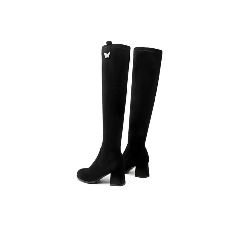 Spider King Knee high Boots 6cm Women's Black-2