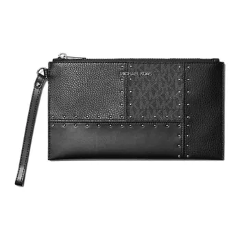 MICHAEL KORS Jet Set Travel Polyurethane Clutch Large Size Unisex Black