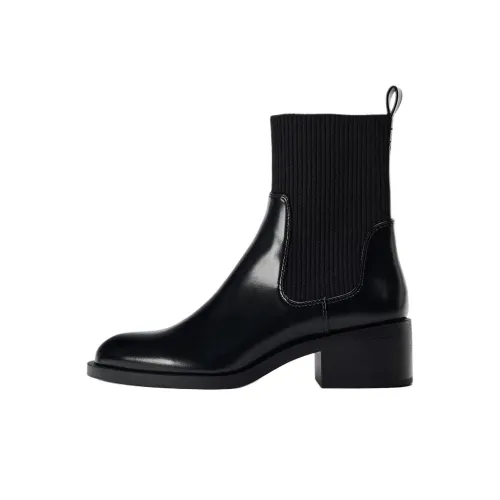 ZARA Short Chelsea Boots 6cm Women's Black