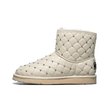 AU&MU Warm Slip-Resistant Short Snow Boots Women's White