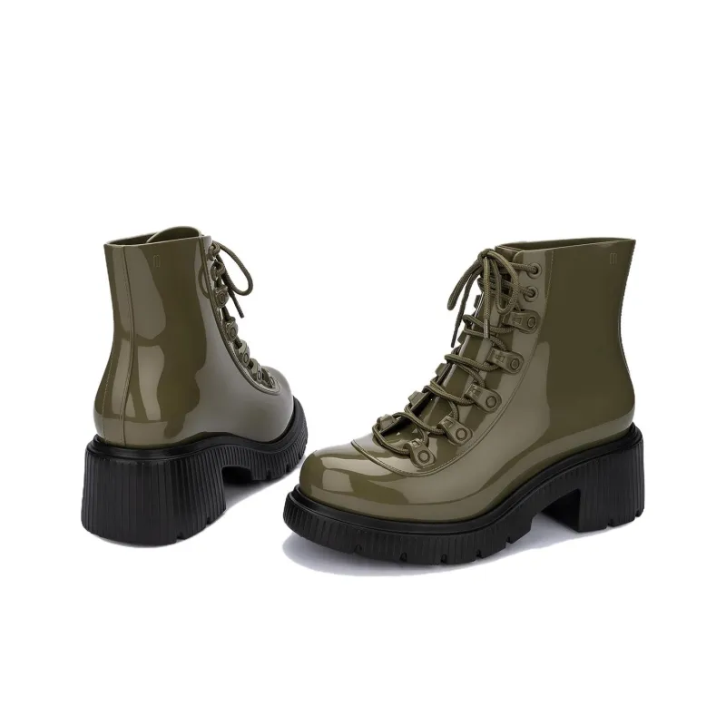 MELISSA Ankle Boots Martin Boots Women's Green Beige Burgundy-19