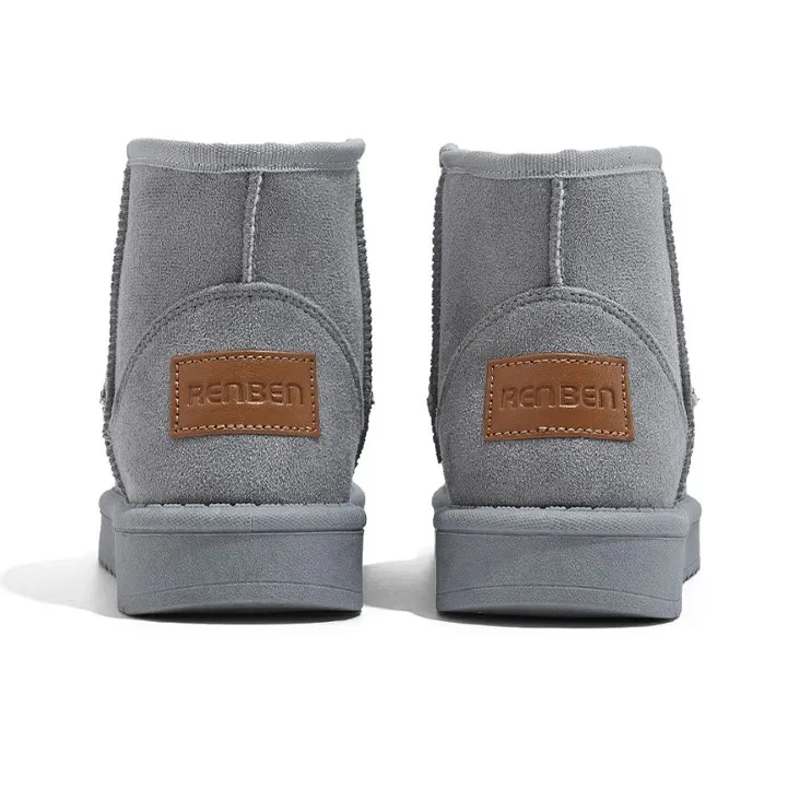 RENBEN Warm Slip-Resistant Short Snow Boots Women's Gray-4