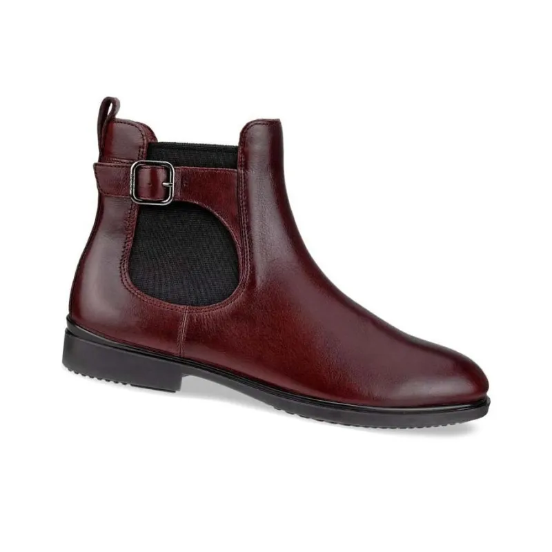 Ecco Short Chelsea Boots Women's Burgundy-1