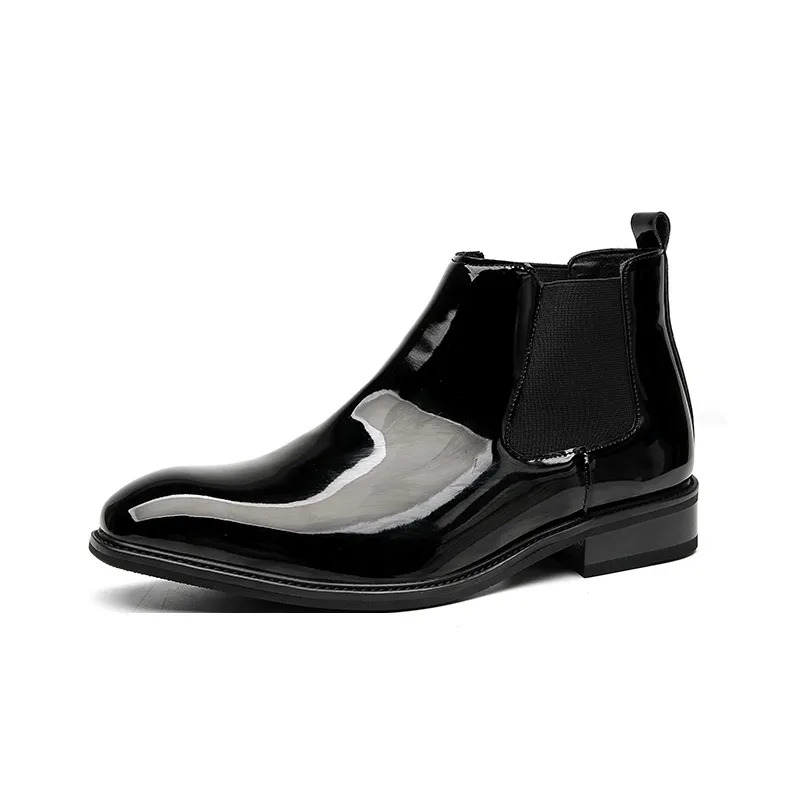 Beidouniao Chelsea Boots Men's Black-0