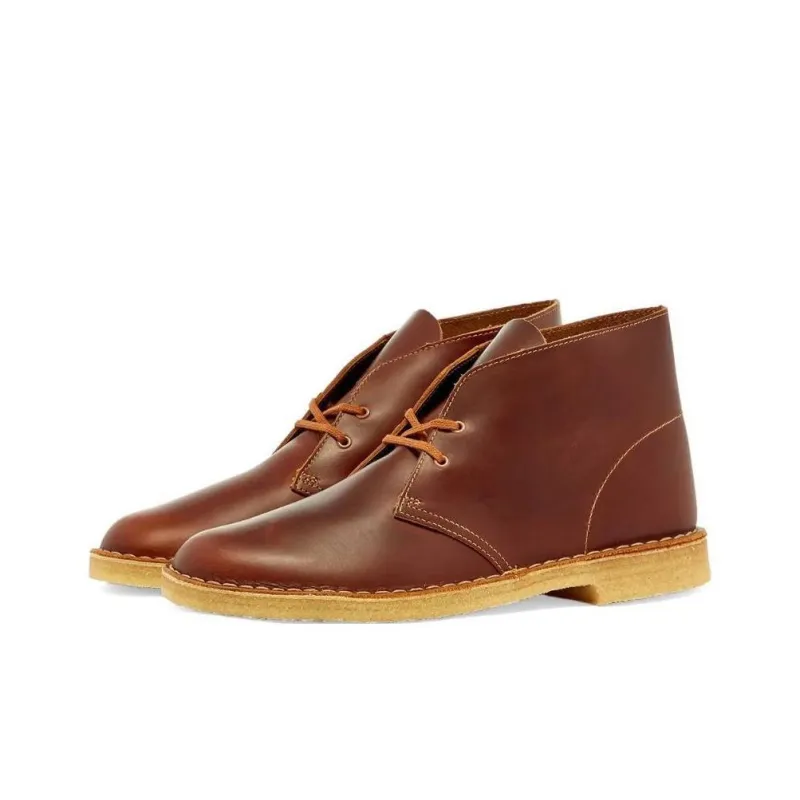 Clarks Ankle Boots Medium Heel Men's Brown-1