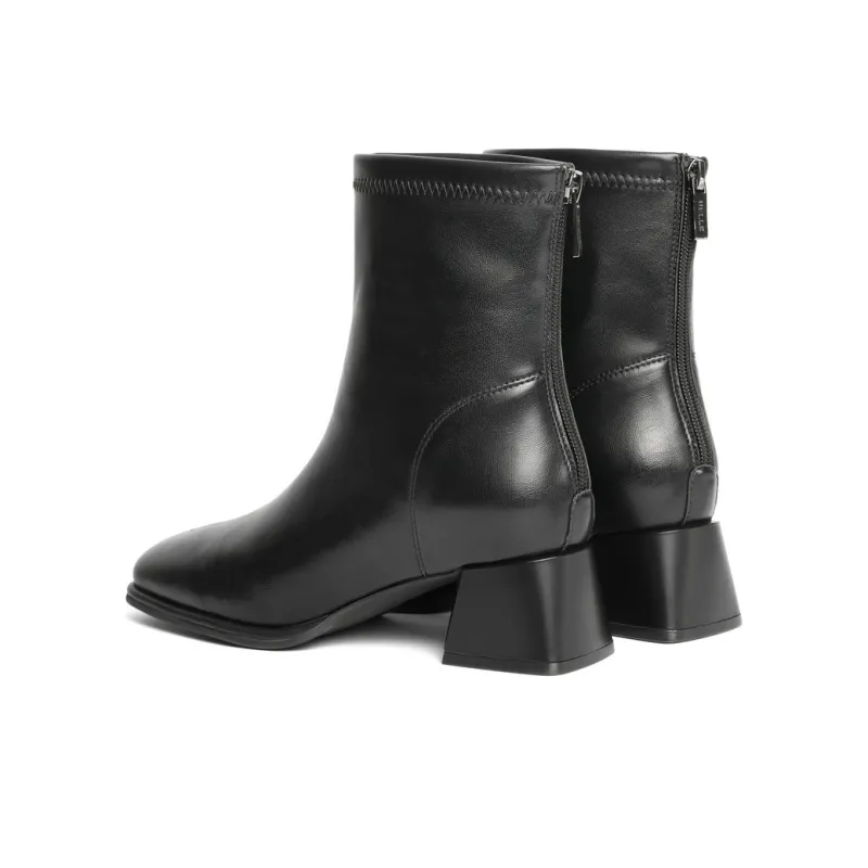 BELLE Ankle Boots Women's Khaki/Ecru/Black/Black, Pleated Leather/Brown, Pleated Leather-3