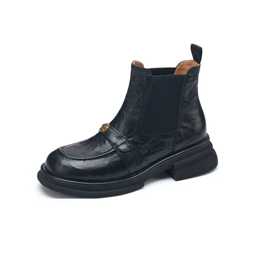 XIAOAJUE Short Chelsea Boots 4.5cm Women's