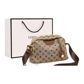 VINEY Fabric Shoulder Bag Crossbody Bag Fanny Pack Small Size Women's Coffee